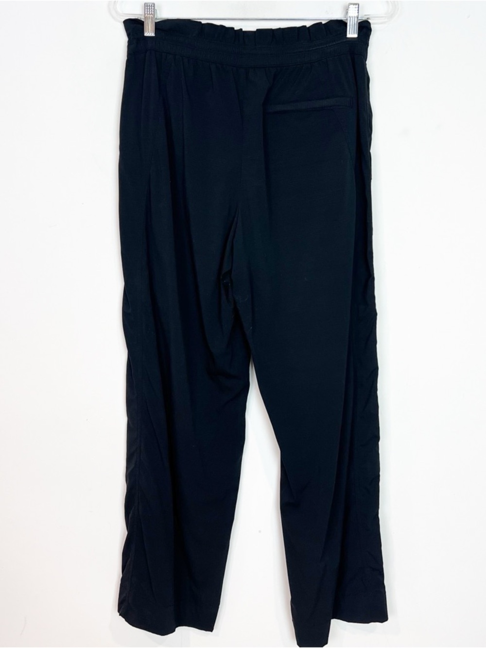ATHLETA BLACK ELASTIC WAIST WITH CINCH DRAWSTRINGS WIDE LEG PANTS WOMENS 8 - Picture 4 of 8